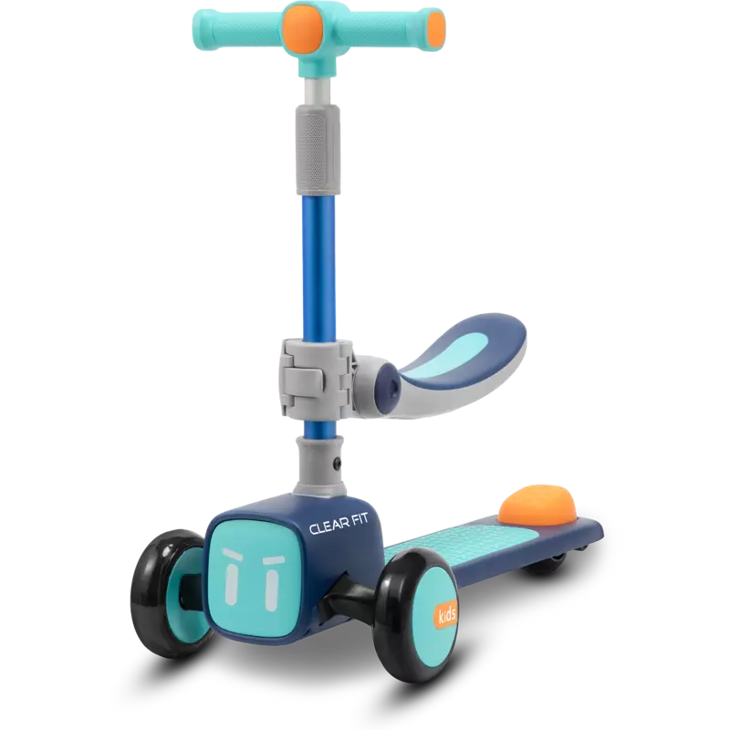 Детский трехколесный самокат Clear Fit Kids LB2001-S с сиденьем синий