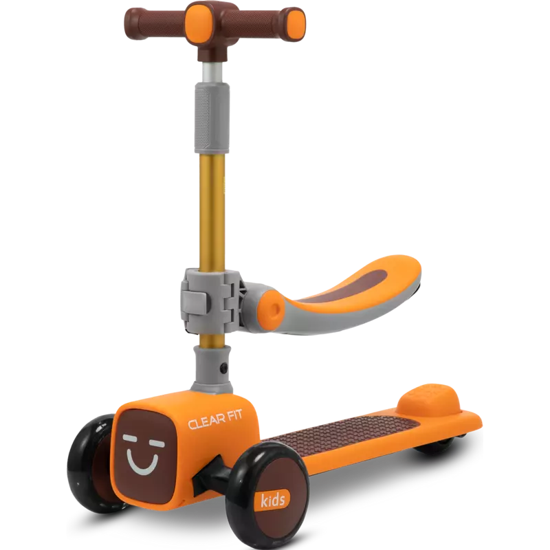 Детский трехколесный самокат Clear Fit Kids LB2001-S с сиденьем оранжевый